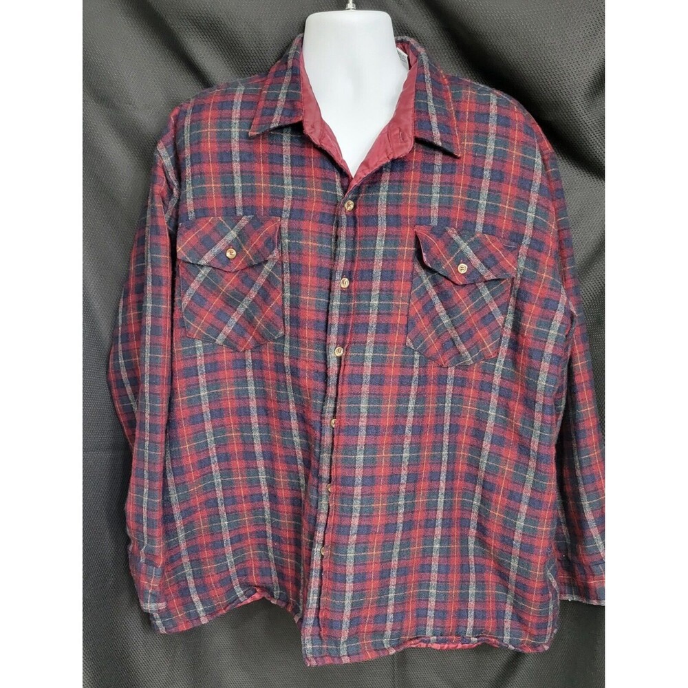 Himalaya Outfitter Quilted Wool Flannel Shirt Jacket Shacket Size 3X Vintage 90s